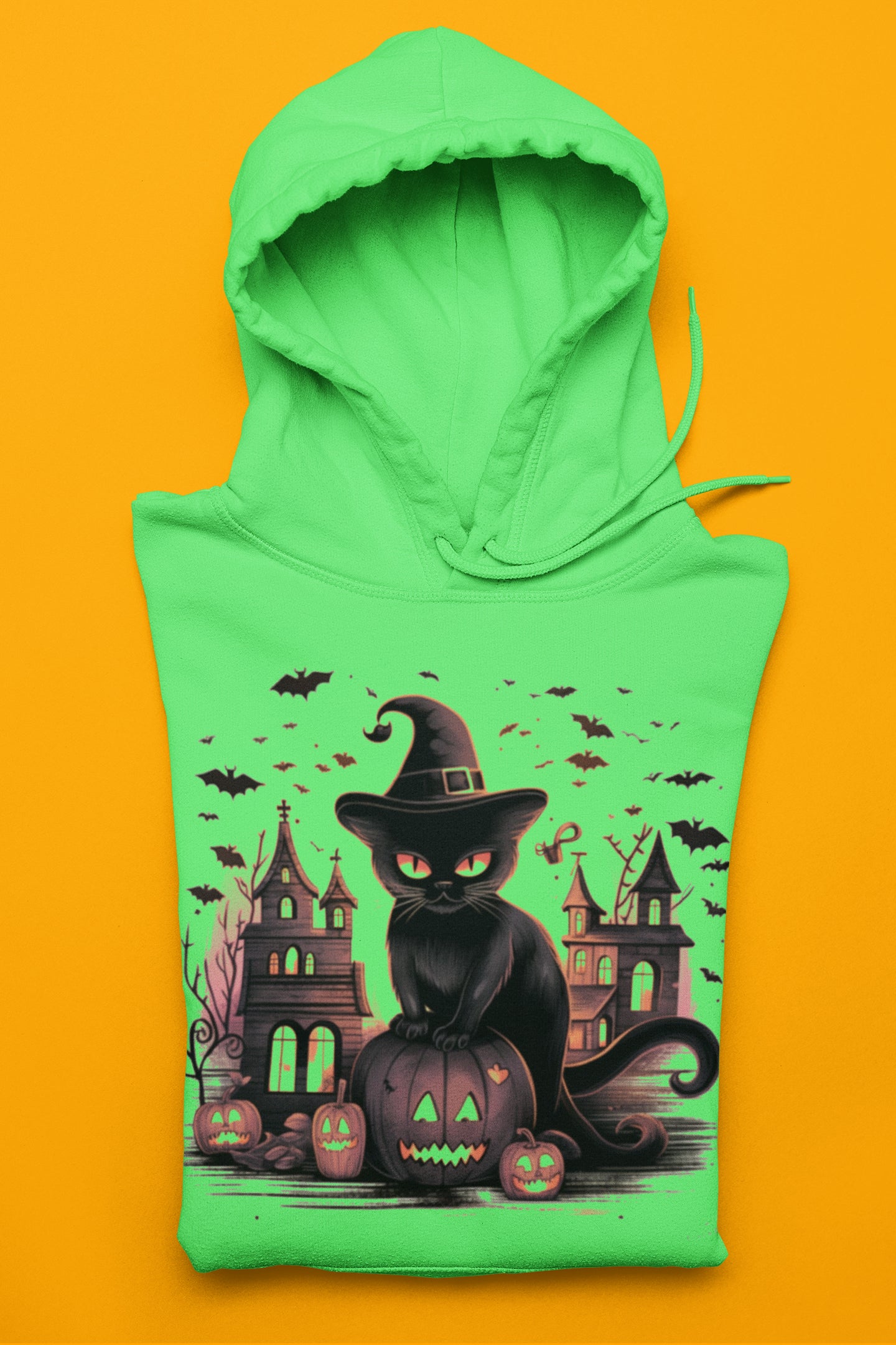 Black Halloween Cat Hoodie