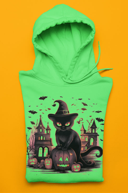 Black Halloween Cat Hoodie