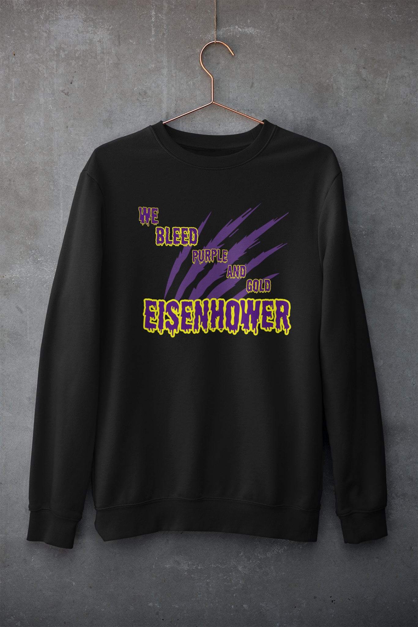 Long Sleeve Sweat Shirt We Bleed Purple and Gold