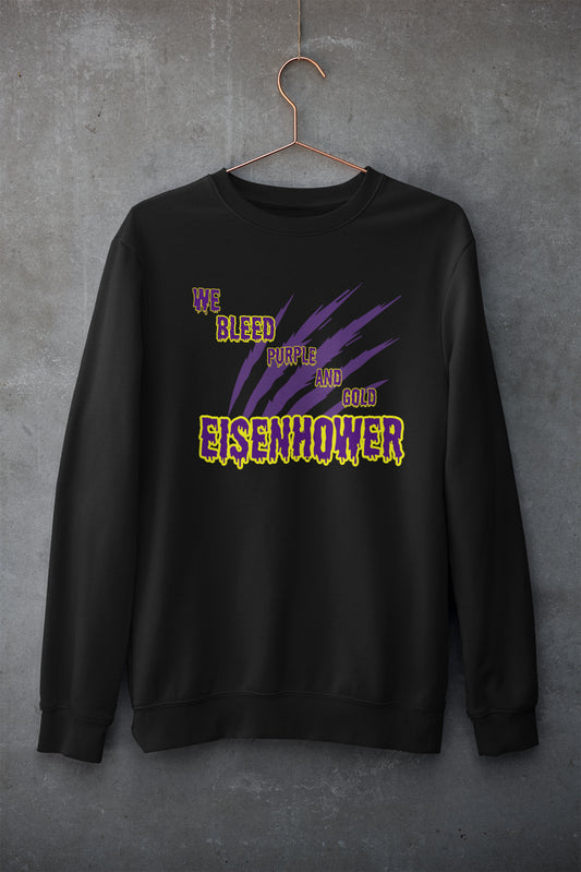 Long Sleeve Sweat Shirt We Bleed Purple and Gold