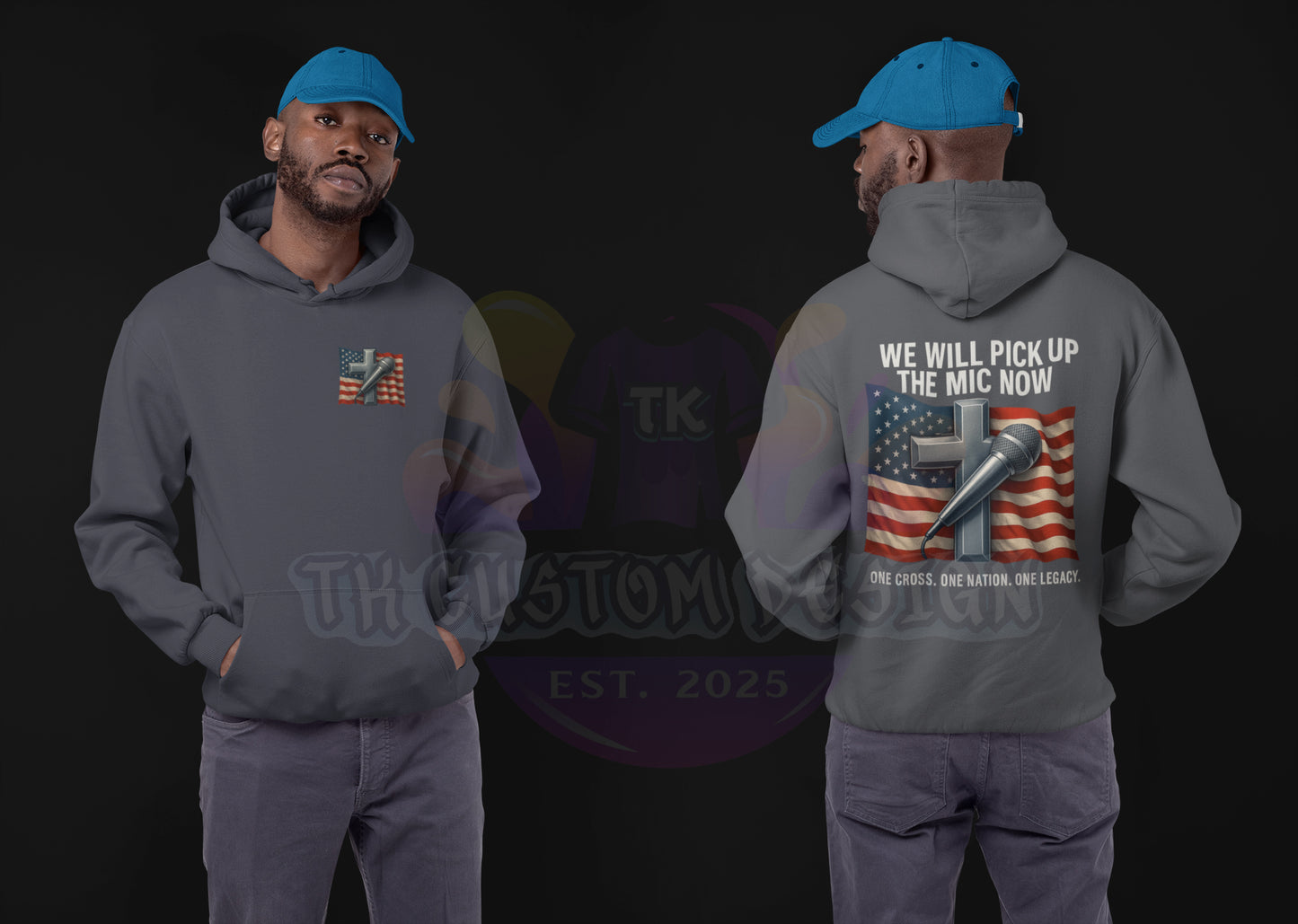 “We Will Pick Up The Mic Now” Steel Cross Hoodie