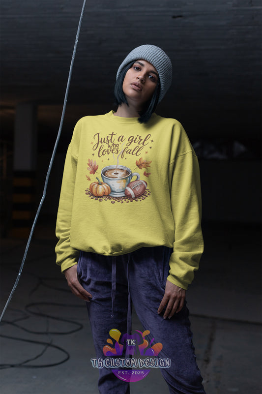Long Sleeve Sweat Shirt Just A Girl Who Love Falls